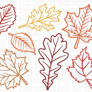 Feuilles d'automne Svg, svg d'automne, lot de svg feuille d'automne, automne png, dxf, clipart, fichiers coupés pour Cricut, fichiers Glowforge, Silhouette, svg Halloween