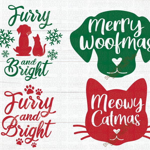 Pet Christmas Svg Bundle, Dog Christmas Svg, Dog Christmas Clipart, Christmas svg, Cat, Pet ornament, Dog ornament,Png,Cricut,Silhouette,Dxf