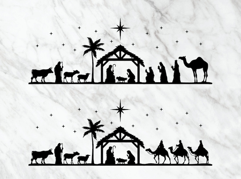 Nativity Scene SVG Nativity SVG PNG Eps Dxf Jpg Instant Etsy