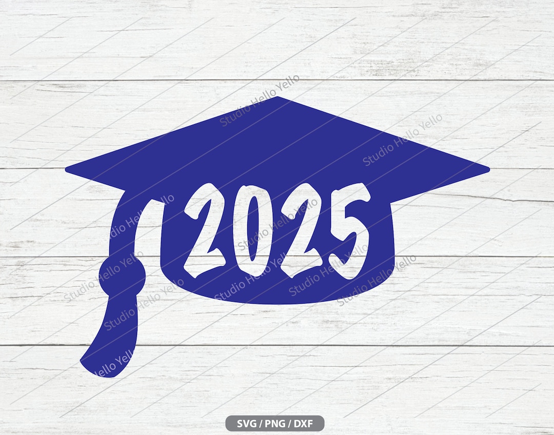 Blue 2025 Graduation Cap Svg Png Dxf Senior 2025 Svg Class of 2025 Svg College Graduation Cap