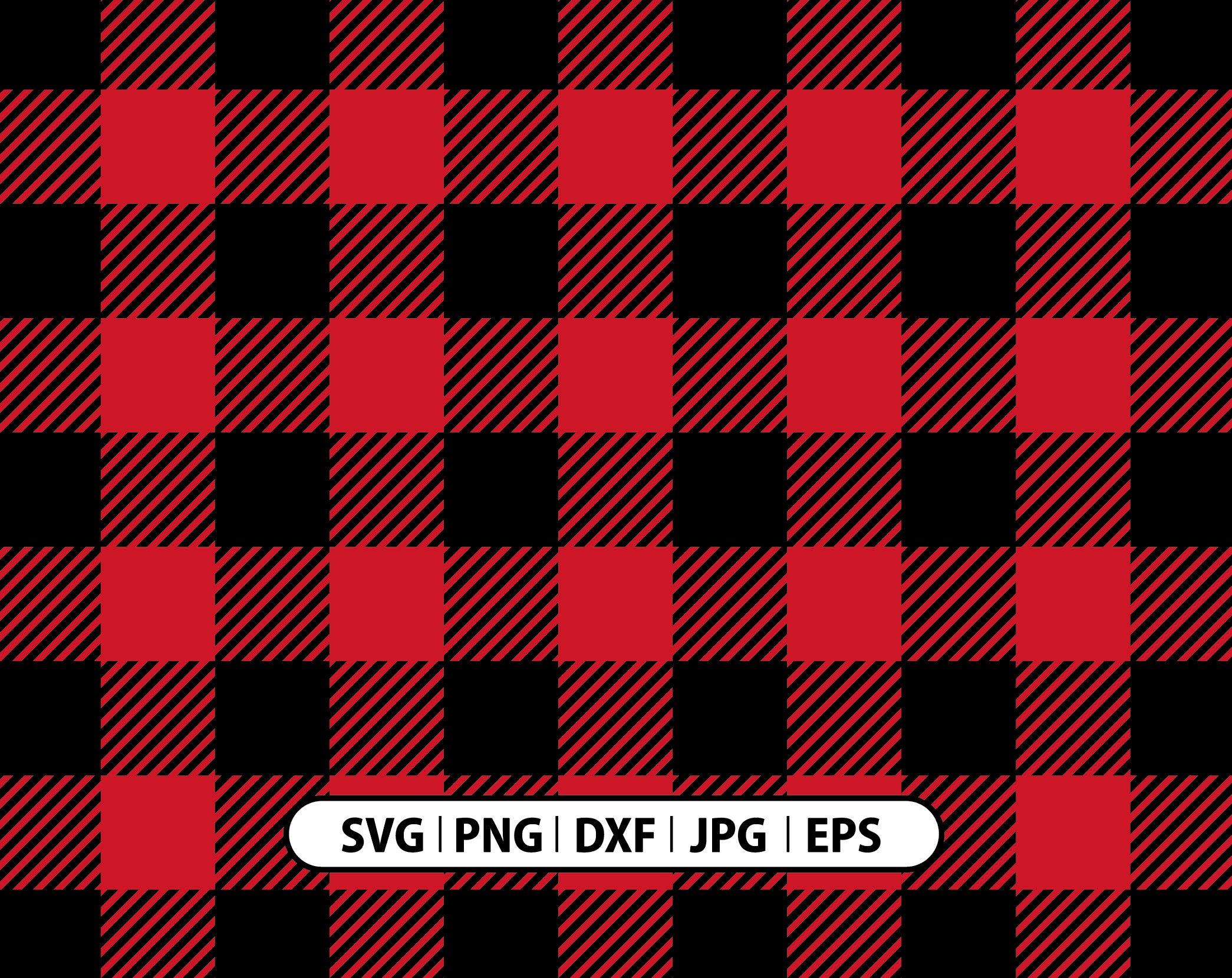 Buffalo Plaid Pattern Svg. Cricut Cut Files Silhouette. Black Etsy Canada