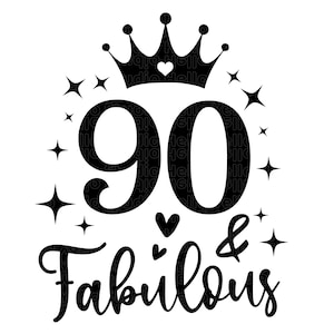 90. Geburtstag svg, 90. Geburtstag, Geburtstags svg 90er geburtstag shirts SVG PNG DXF Cut File für Cricut Silhouette Glowforge Geschenk Geburtstag Squad