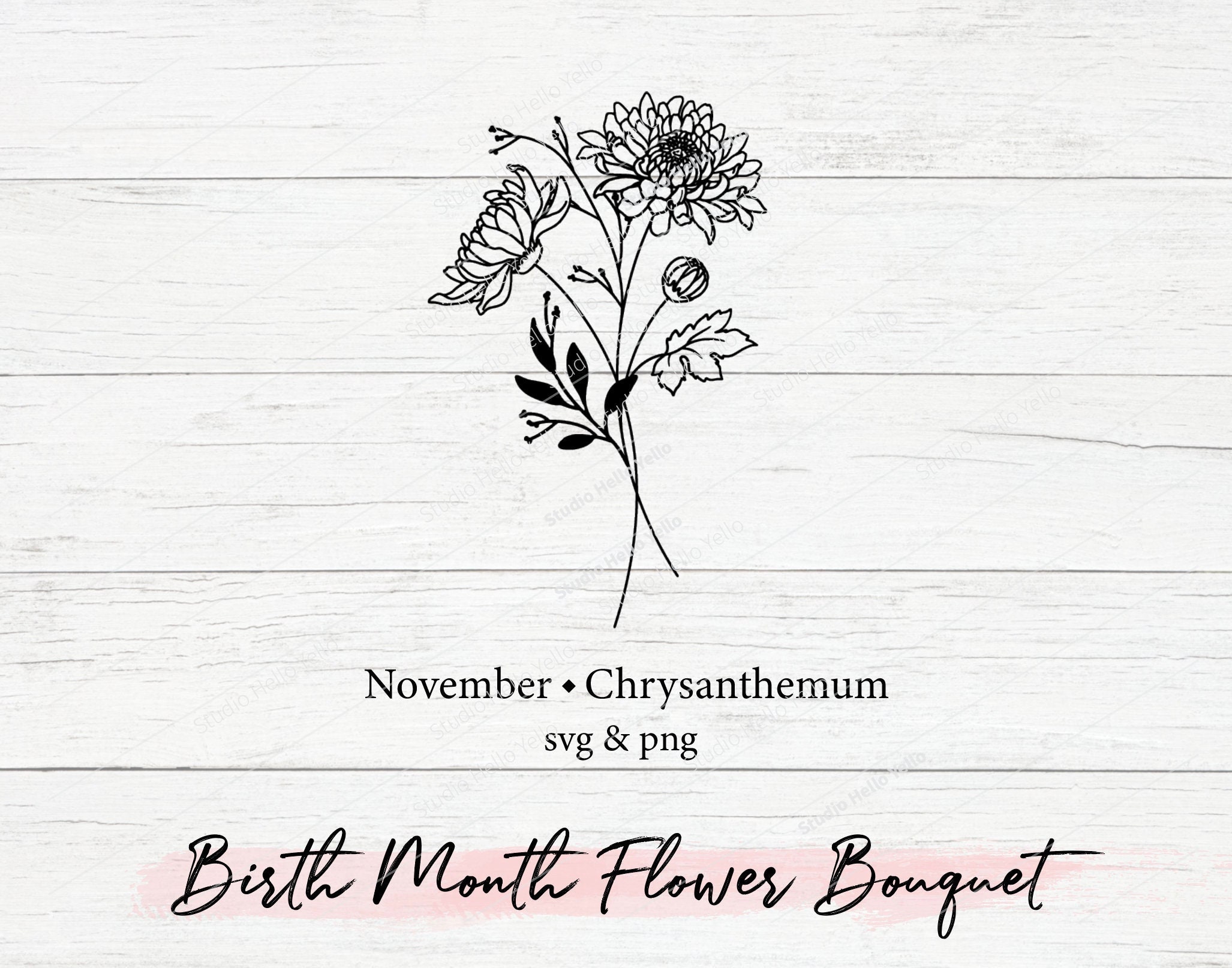 Chrysanthemum November Birthday Flower Original Watercolor  Etsy  Birth flower  tattoos Flower painting Birth month flowers