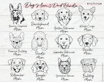 Dog Mom and Dog Dad Svg Bundle, Dog Svg Bundle, Dog Svg, Dog Mom Svg, Dog Dad Svg,dog lover,dog mom,gift,dog,dogs,sublimation,tattoo,Svg,Png