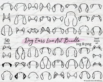 Dog Ears Svg Bundle, Dog Svg Bundle, Dog Ear Outline, Dog Mom Svg, Dog Svg, Dog Breed Svg, Dog Mom,Dog Ears,Dog Art,dog,dogs,tattoo,Svg,Png