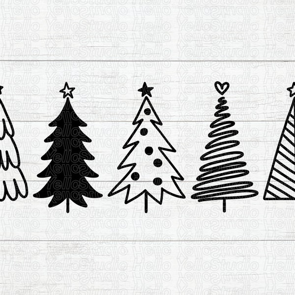 Weihnachtsbaum Bundle, Weihnachten Clipart, Weihnachtsbaum Png, Weihnachten Digital, Cricut, Silhouette, Dxf