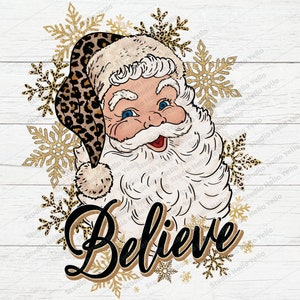 Santa believe PNG, Santa Png, Christmas Png, Santa sublimation design download,Believe,christmas leopard,leopard santa hat png,buffalo plaid