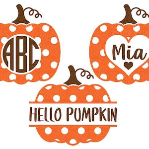 Kürbis-Monogramm-Rahmen-Svg-Bundle, Kürbis-Svg-Bundle, Herbst-Svg, Halloween-Svg, Thanksgiving-Svg, Herbst-Türschild, Cricut, Glowforge, Silhouette