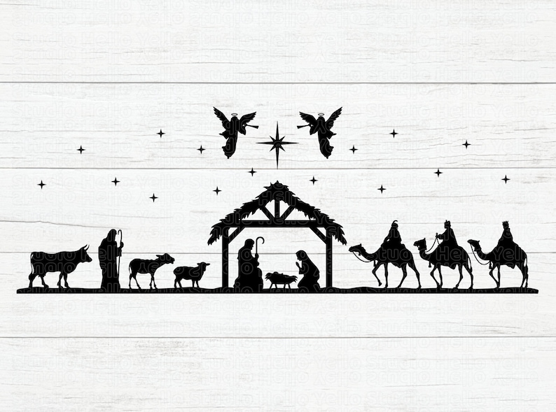 Nativity Scene SVG, Nativity SVG, PNG, eps, dxf, jpg instant digital download image 3
