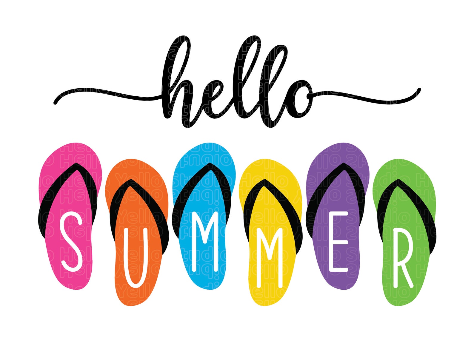Hello Summer Svg Hello Summer Flip Flops Svg Summer Sign - Etsy UK