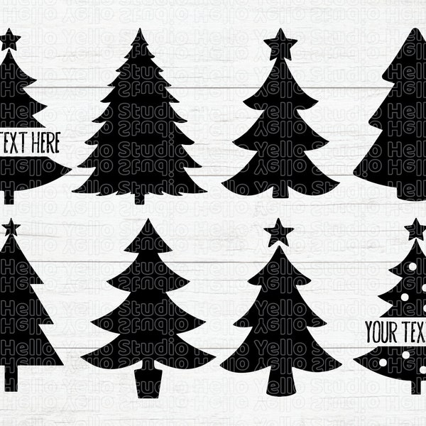 Paquete de SVG de árbol de Navidad, SVG de Navidad, Clipart de Navidad, Árbol de Navidad PNG, Navidad digital, Cricut, Silhouette, DXF
