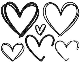 Heart Svg Bundle, Heart Svg, Hand Drawn Heart svg, Open Heart Svg, Doodle Heart Svg, Sketch Heart Svg, Love Svg,Valentine Svg,Cricut,Png,Dxf