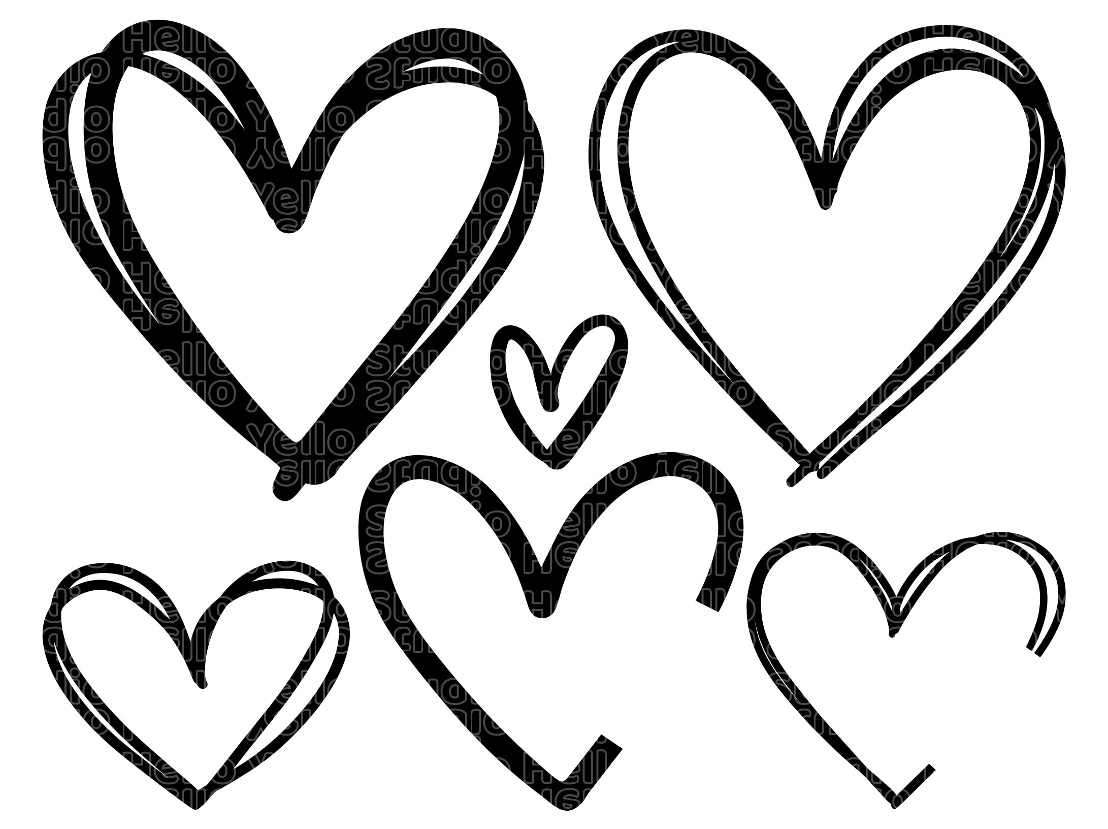 Heart Svg Bundle Heart Svg Hand Drawn Heart Svg Open Heart - Etsy