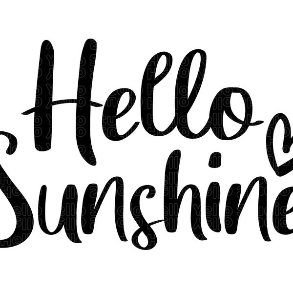 Hello Sunshine SVG, Heart, Summer, Sun svg, Summer Svg, Spring svg, Hello svg, Doodle Letters, Cut File for Cricut, Silhouette, Png, Dxf