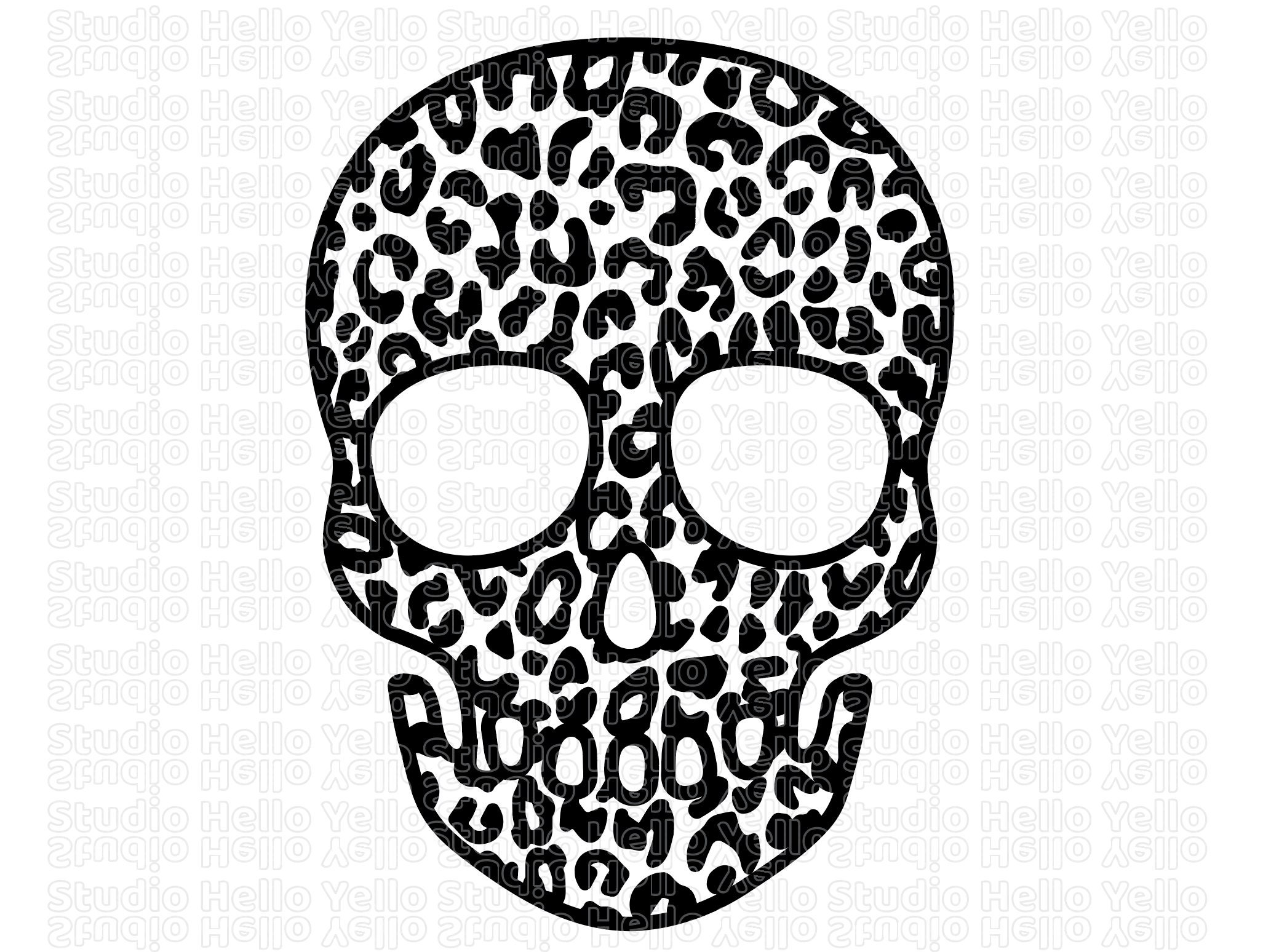 Skull Svg Halloween Leopard Print Skull SVG Skull Svg - Etsy