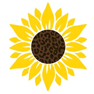 Sunflower SVG, Flower Svg, Leopard Sunflower, Digital Download, Clipart, Distressed Sunflower, Svg File Cricut, Png, Dxf, Silhouette, Cameo
