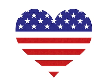 Arquivo SVG de coração com a bandeira americana, SVG do 4 de julho, SVG do Dia da Independência, SVG da América, SVG dos EUA, Camiseta do Dia da Independência, Arquivo de corte para Cricut