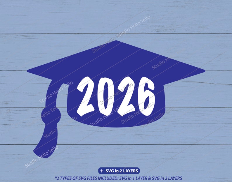 Blue 2026 Graduation Cap Svg Png Dxf Senior 2026 Svg Class of 2026 Svg ...