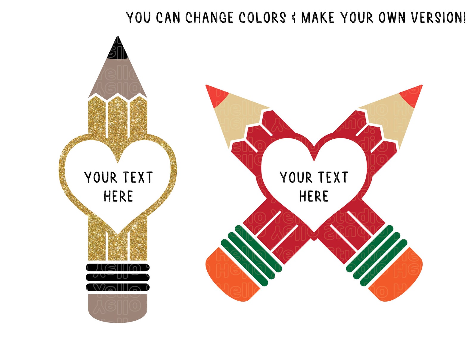 Pencil Name Frame Svg Bundle Pencil Svg Bundle Pencil Heart Etsy Canada