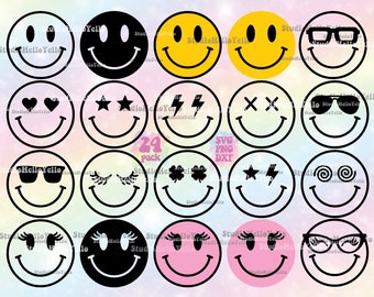 Smiley Face Svg Etsy