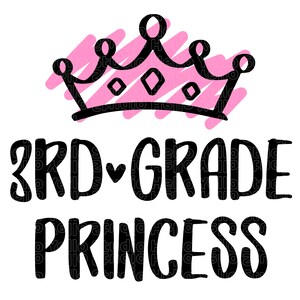 3.Grad Prinzessin svg, dritte Klasse svg, Back to School svg, Erster Schultag svg, Schule svg, Prinzessin svg, png für Cricut, Silhouette