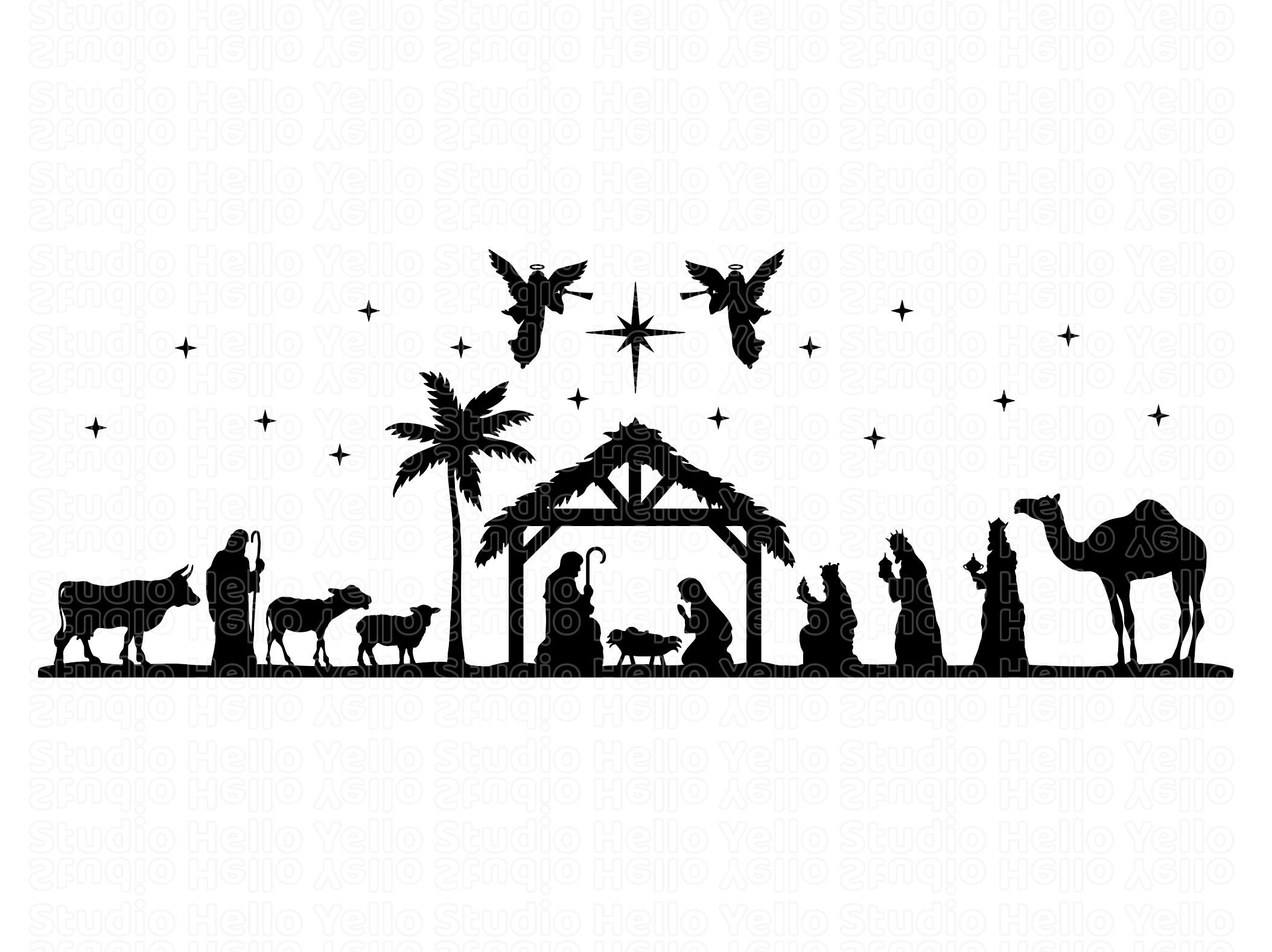 Nativity Scene SVG, Nativity SVG, PNG, Eps, Dxf, Jpg Instant Digital ...