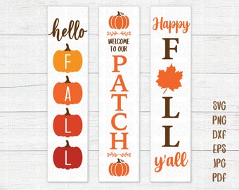 HerbstPorch Schild Svg Bundle, Willkommensschild Svg, Halloween Veranda Schild Svg, Herbst Veranda Schild, Türschild, Cut Files für Cricut, Silhouette, Glowforge