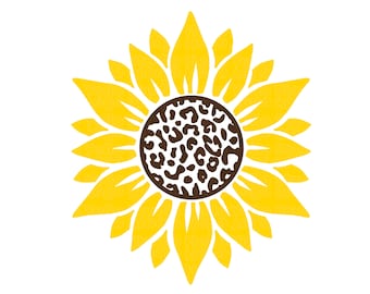 Girasol SVG, Flor Svg, Girasol Leopardo, Descarga Digital, Clipart, Girasol Afligido, Archivo Svg Cricut, Png, Dxf, Silueta, Cameo