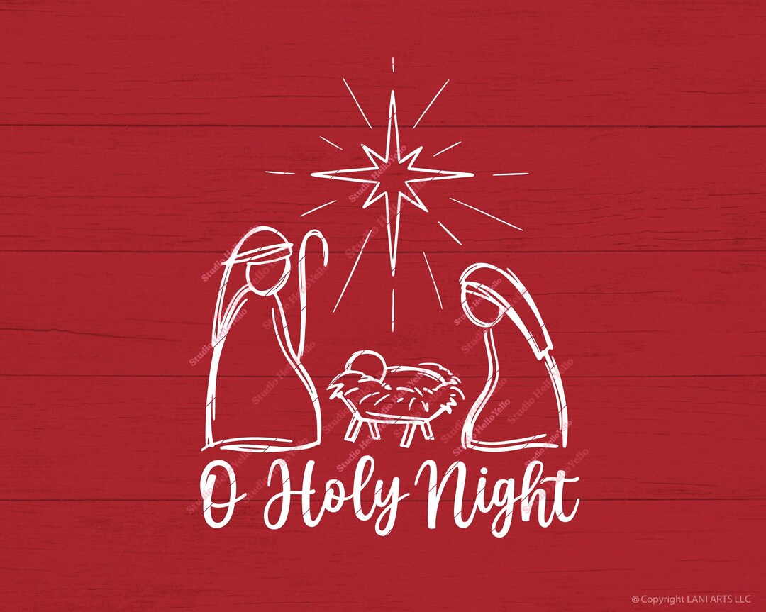 Nativity Scene Svg Png Dxf Hand Drawn Christian Christmas Star Advent ...