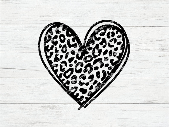 Leopard Louis Vuitton Heart SVG, Leopard LV SVG PNG DXF cut file