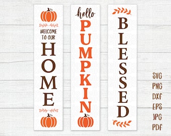 Herbst-Veranda-Zeichen-Svg-Bundle, Willkommensschild-Svg, Halloween-Veranda-Zeichen-Svg, Herbst-Veranda-Schild, Türschild, Schnittdateien für Cricut, Silhouette, Glowforge