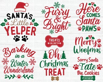Dog Christmas Svg Bundle, Pet Christmas Svg, Dog Christmas Clipart, Christmas svg, Dog ornament, Christmas Digital,Cricut,Silhouette,Dxf,Png
