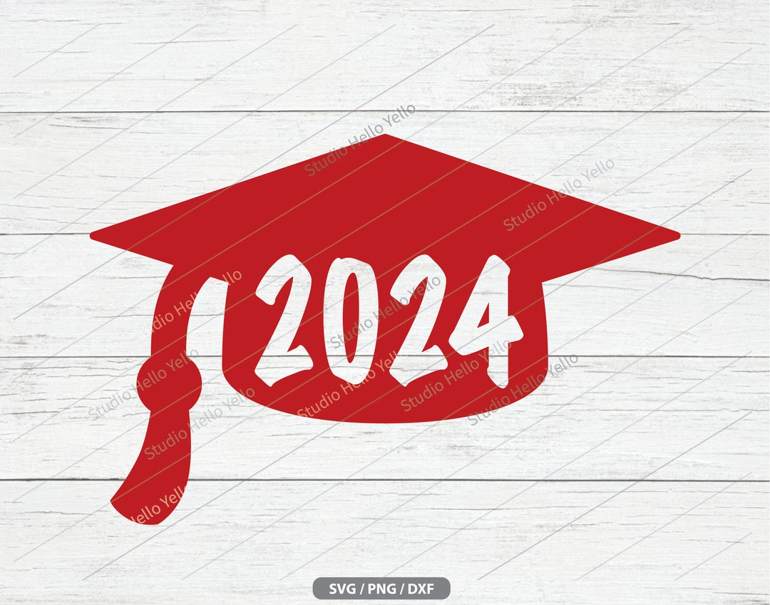 Red 2024 Graduation Cap Svg Png Dxf Senior 2024 Svg Class of 2024 Svg