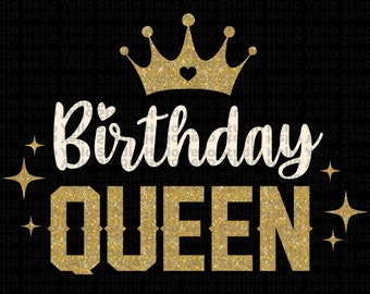 Rainha do aniversário svg, É meu aniversário svg, Aniversário svg, Feliz aniversário svg, Camisa de aniversário, png, dxf, Para impressão, Arquivo recortado, Cricut, Silhueta