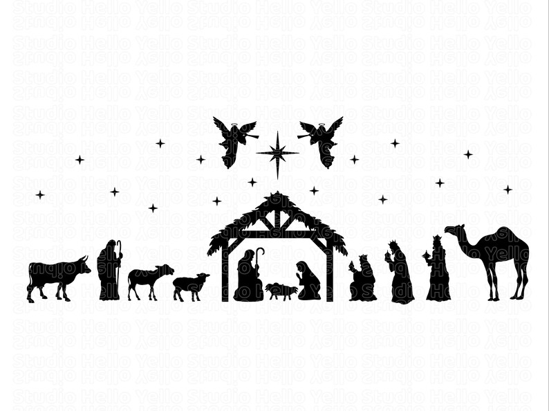 Nativity Scene SVG, Nativity SVG, PNG, Eps, Dxf, Jpg Instant Digital ...