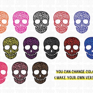 Skull Svg Halloween Leopard Print Skull SVG Skull Svg - Etsy