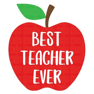 Beste leraar ooit SVG, leraar SVG, school SVG, lesgeven SVG leraar waardering leraar leven leraar shirt appel SVG png bestanden knippen voor de Cricut