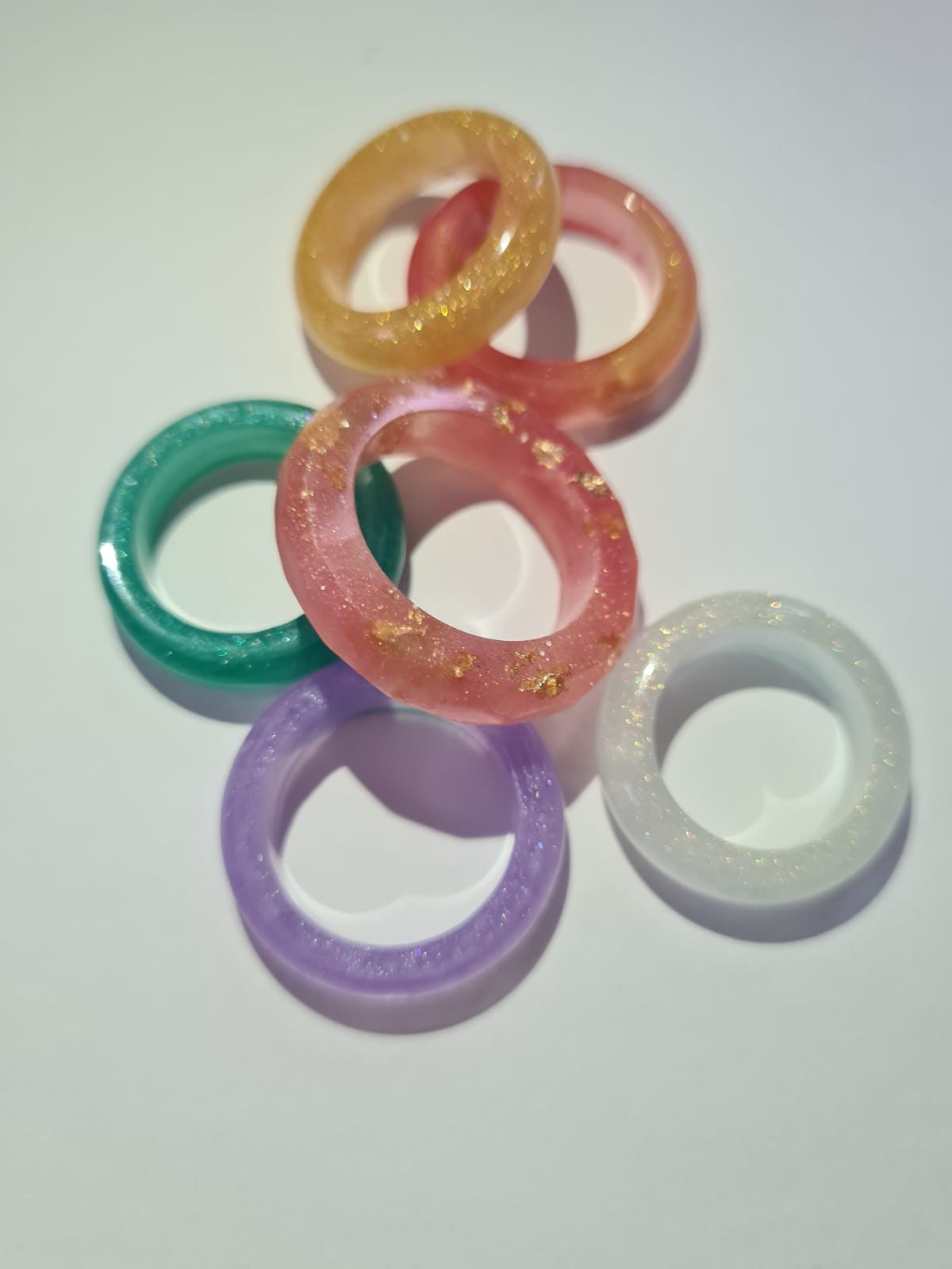 Handmade colourful resin rings Etsy