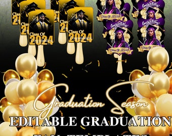 Graduation Fan Template Editable