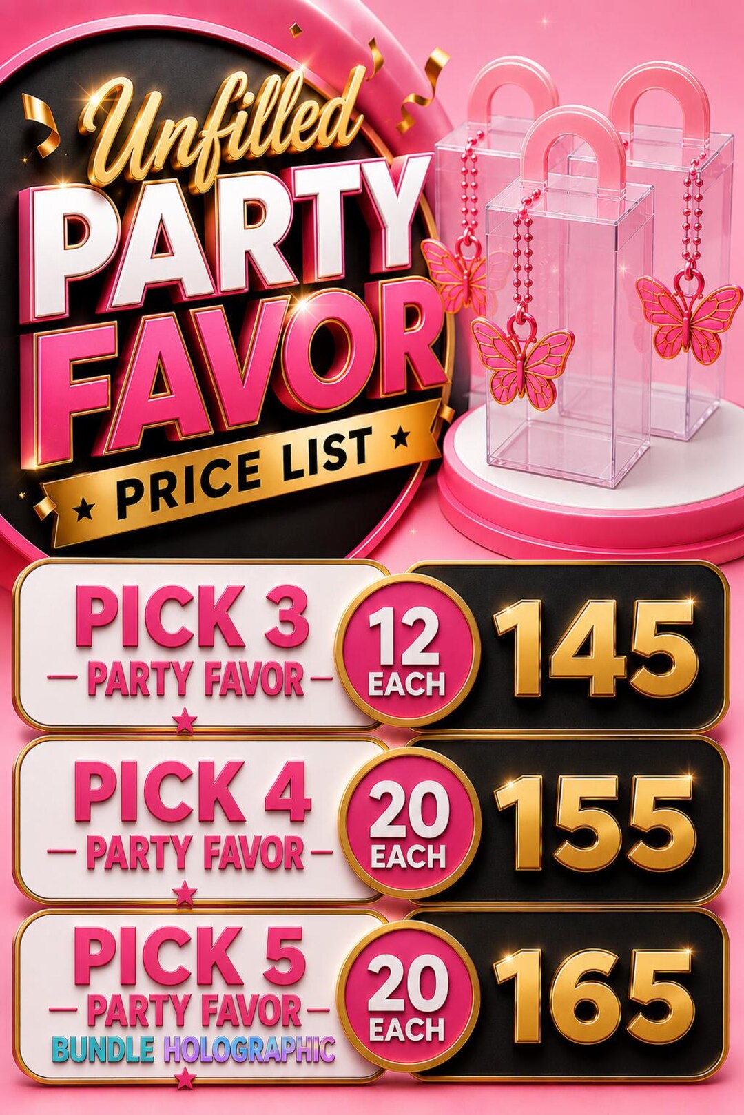 Unfilled Unfilled Party Favors - Etsy