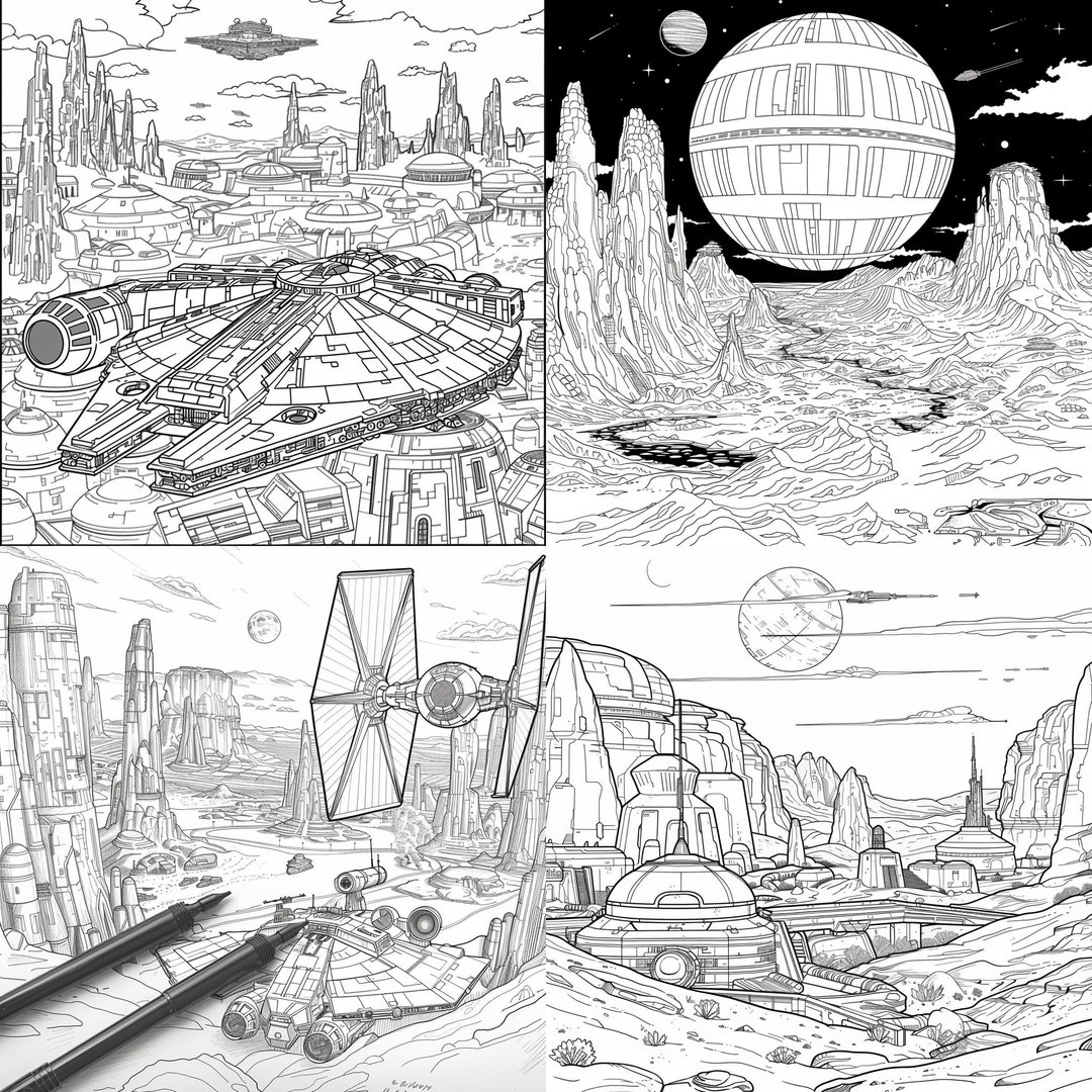 100+ Star Wars Coloring Pages - Etsy