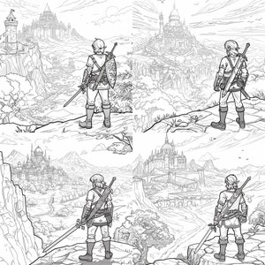 104 Legend of Zelda Inspired coloring book pages