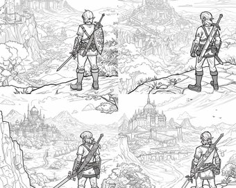 104 Legend of Zelda Inspired coloring book pages