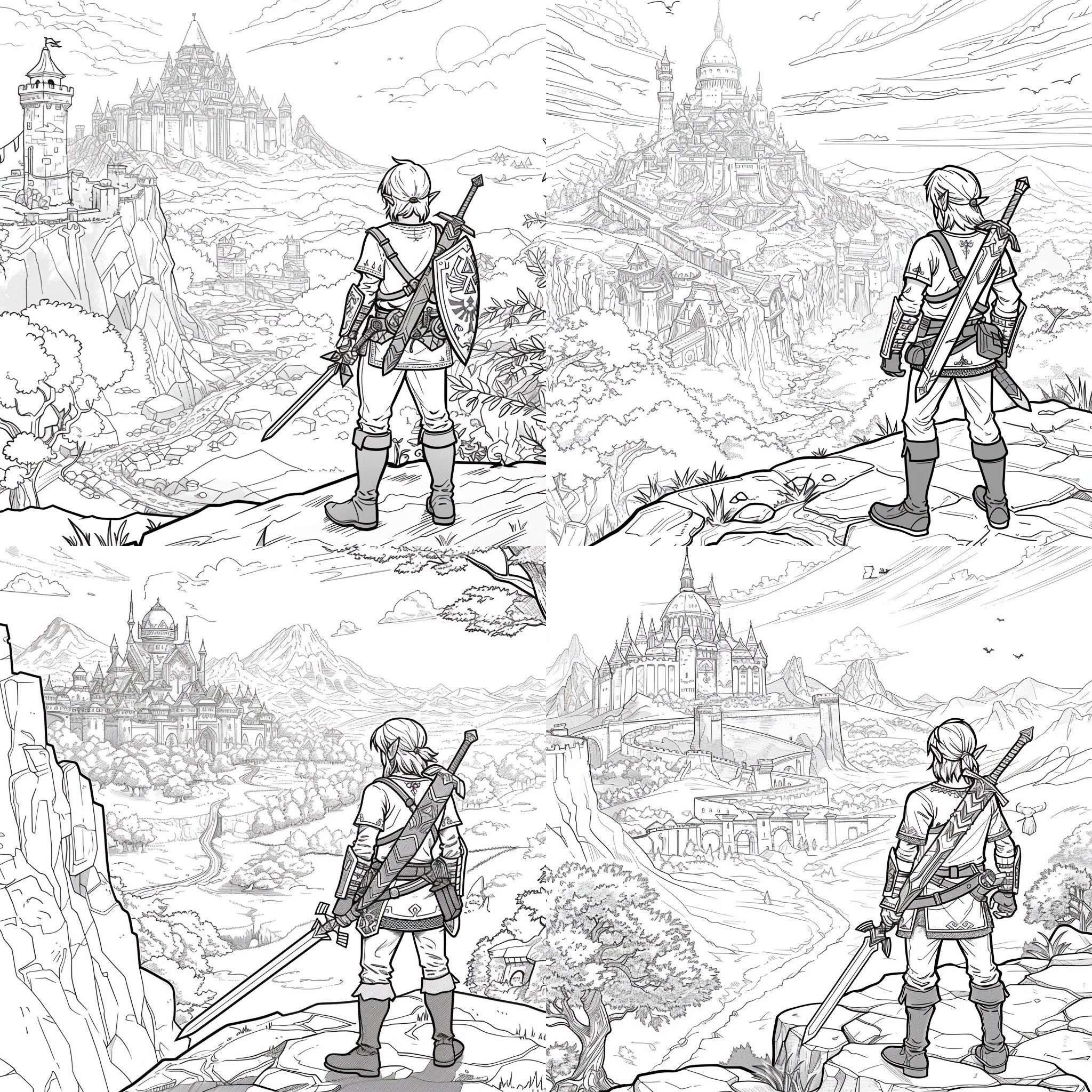 104 Legend of Zelda Inspired coloring book pages