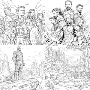 150+ digitale Superhelden Malbuch Seiten