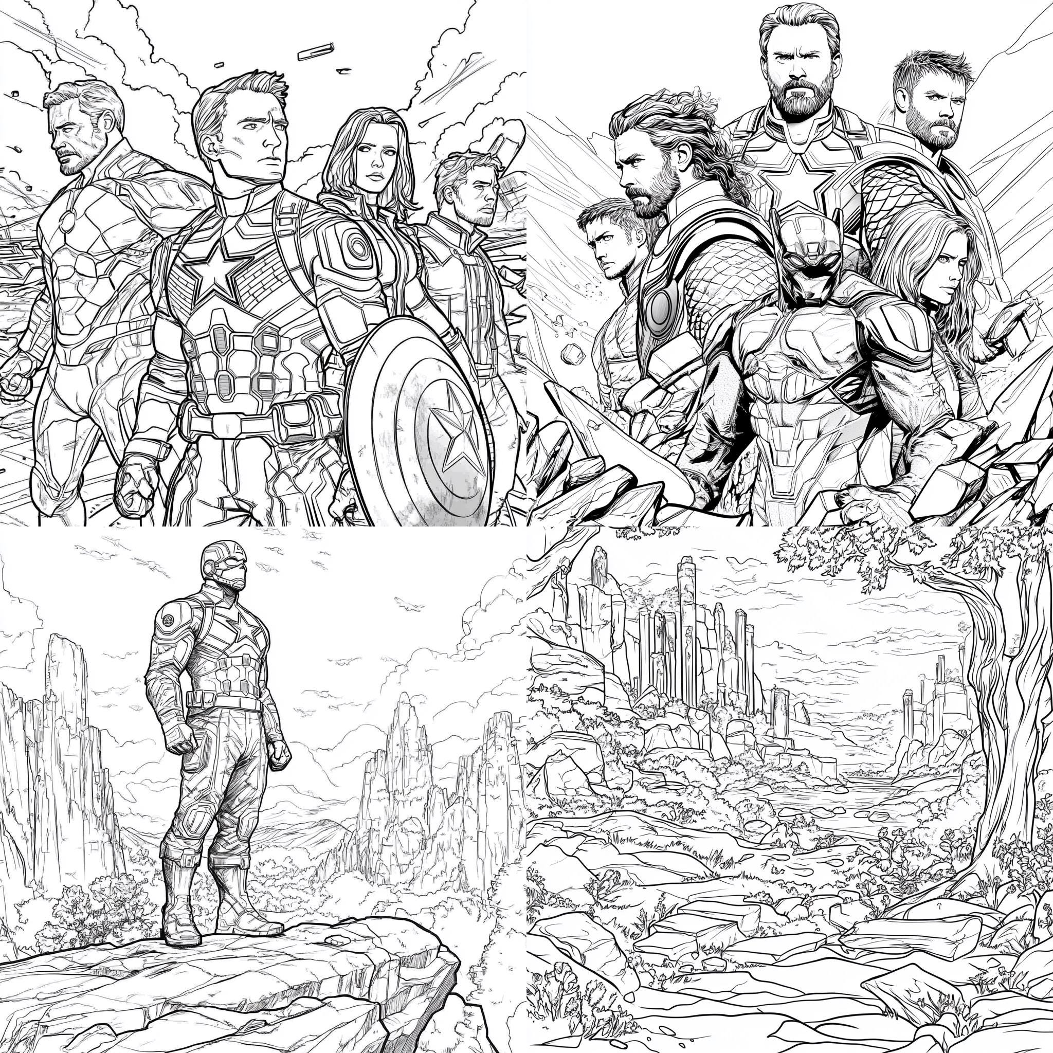 150+ Digital  Superhero Coloring Book Pages
