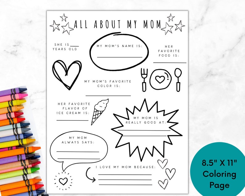 All About My Mom Coloring Page Mother s Day Gift Present For Mom all-about-my-mom-coloring-page-mother-s-day-gift-present-for-mom