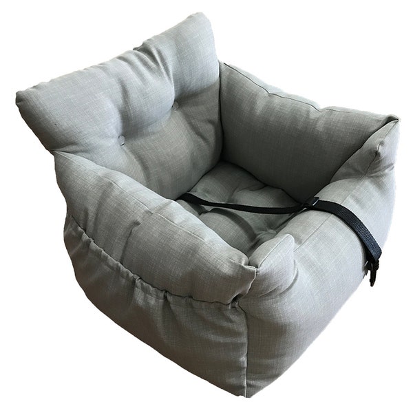Light Grey Dog Car Seat Booster: Oxford Cloth Travel Bed
