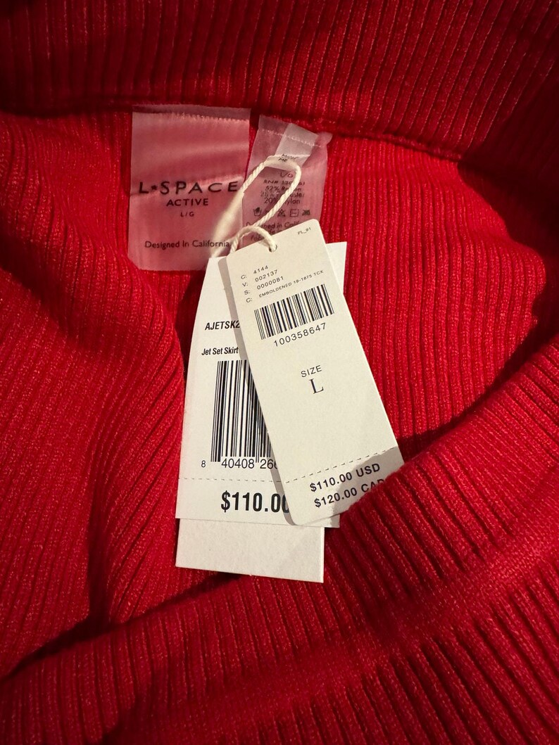 NWT LSPACE x Anthropologie Jet Set Mini Skirt red size large image 4