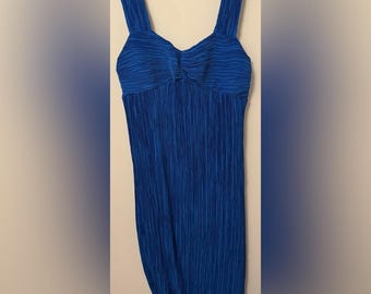 NWT Anthropologie pleated satin midi dress size XL blue